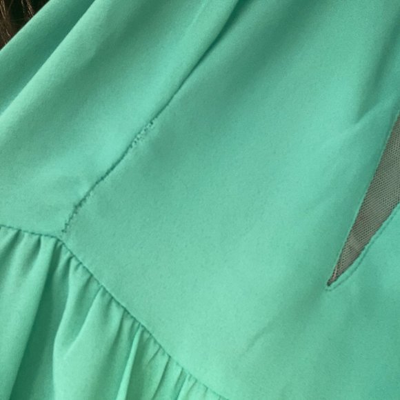 Formal Turquoise Dress with Mesh Front for Prom/Graduation/Weddings - Picture 5 of 5